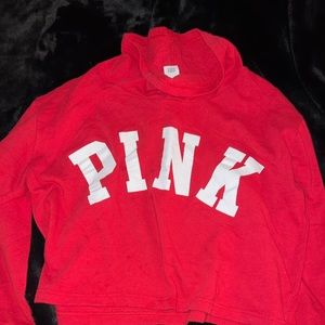 PINK funnel neck crop sweatshirt